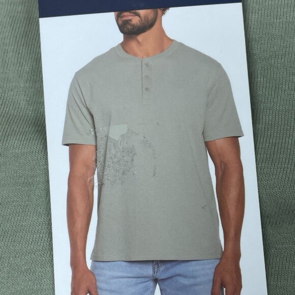 GAP Mens Olive Green Short Sleeve Henley Shirt a0441 - Picture 2 of 9